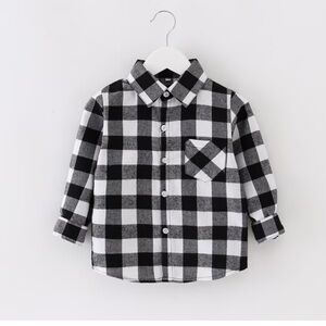 The Children's Place Black and White Plaid Button Down Shirt